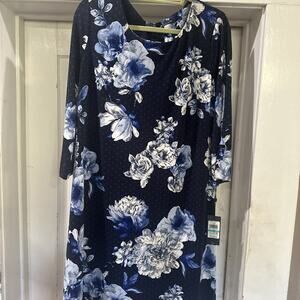 Tommy Hilfiger Women’s Blue Floral Shift Dress Sz 16 NWT